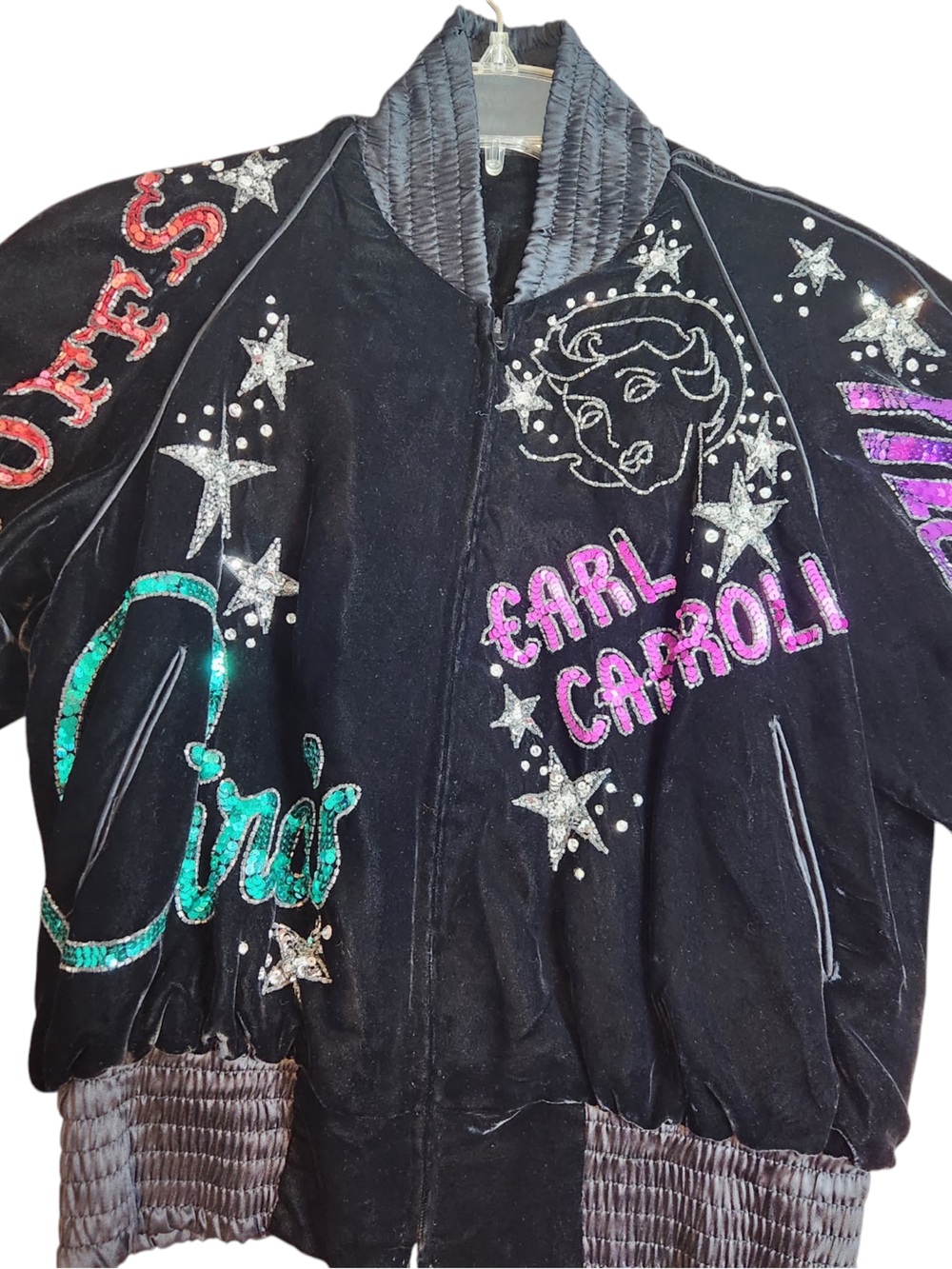 VTG 80s Bob Mackie Sequin Jacket Old Hollywood Mocambo Earl Carroll Velvet M - Picture 12 of 15